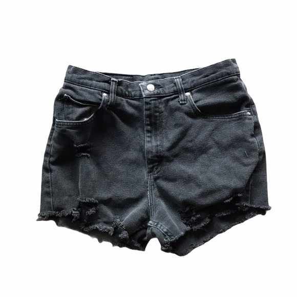 Riders by Lee Pants - Vintage Riders Black Distressed Mom Jean Shorts